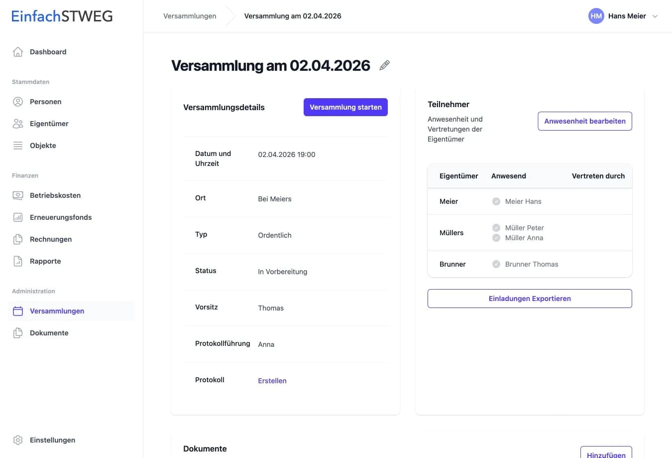 Versammlungen