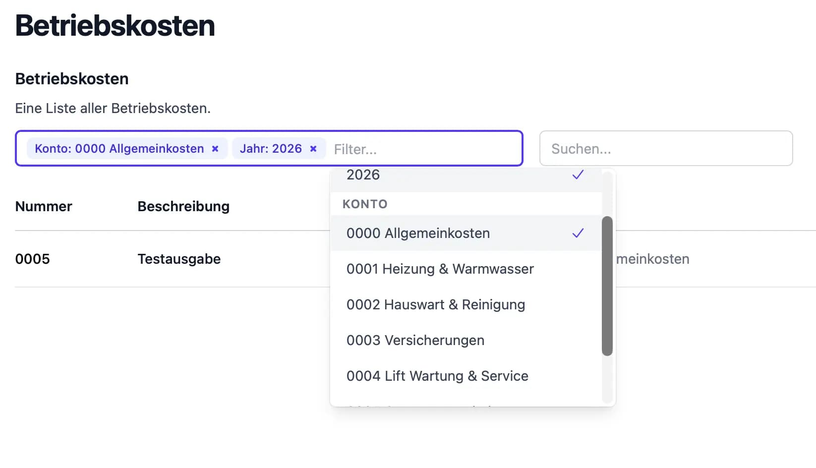 Intelligente Suche & Filter