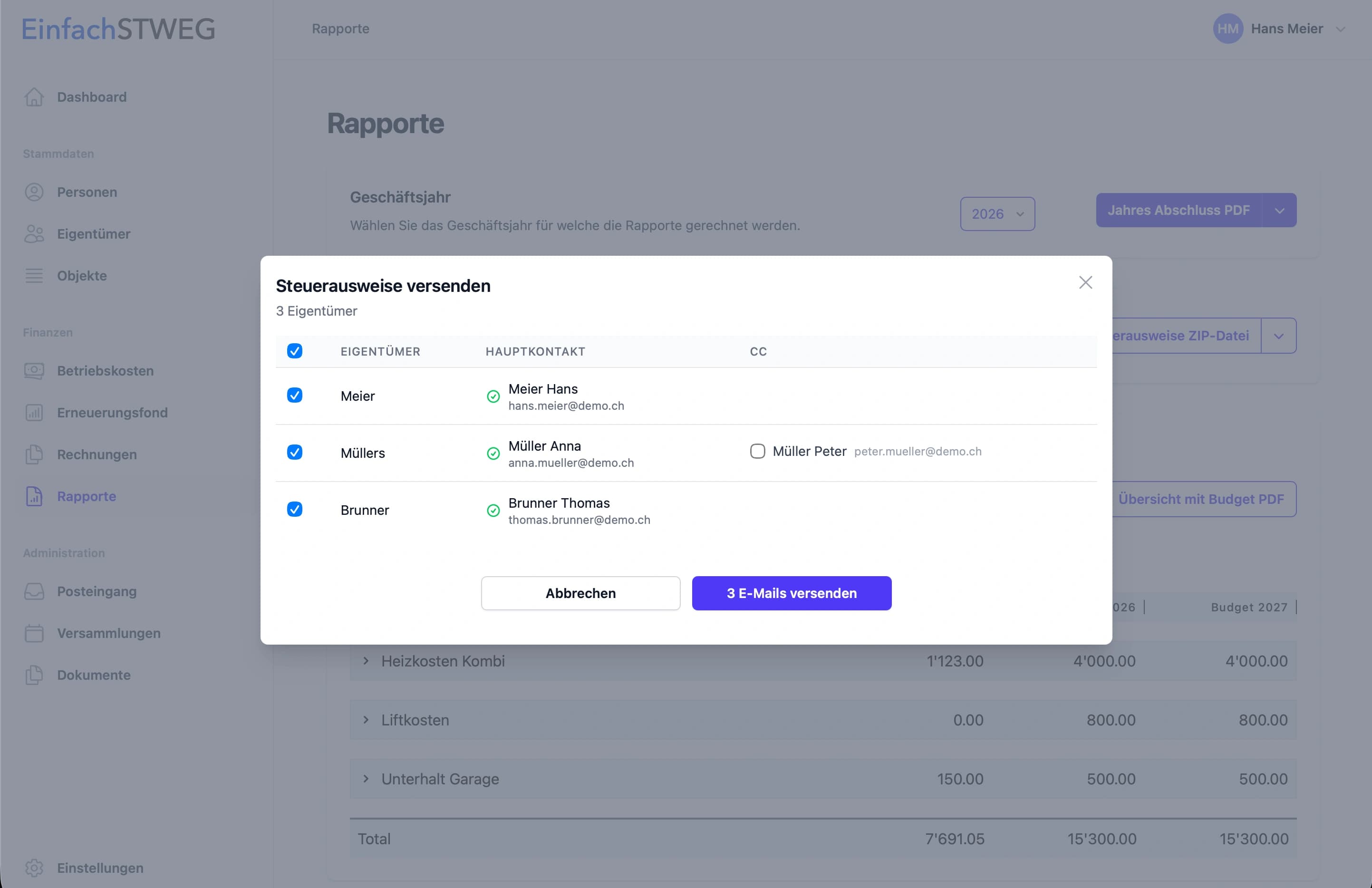 Massenversand per E-Mail